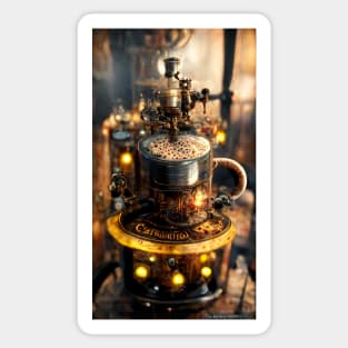 Extra large coffee lover steampunk machine Sticker